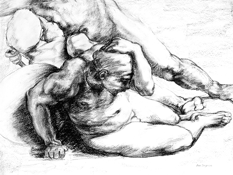 Study | 3 Nudes in Attitudes of Terror, Raphael